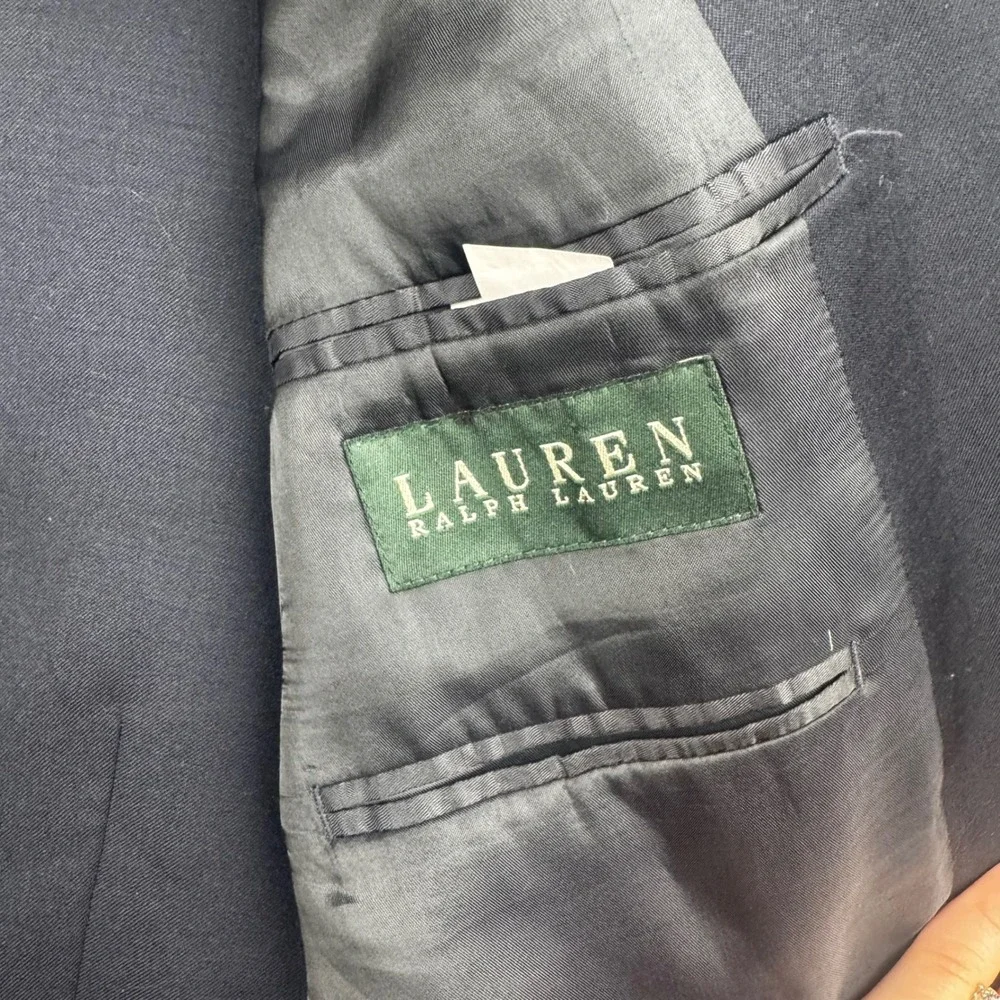 Lauren Ralph Lauren‎ Mens 50R Navy Blue 100% Wool Blazer and Vest 2 Piece Set